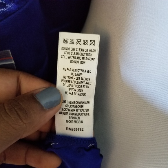 Adrianna Papell Blue Silver Sequin Dress 14 - Picture 8 of 8